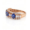 2.62 CT Sapphire Oval Cut and Round & Baguette Cut Diamond Ring