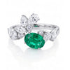 2.07 CT Emerald Oval Cut Multi Shape Diamond Bypass Ring