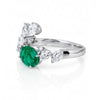 2.07 CT Emerald Oval Cut Multi Shape Diamond Bypass Ring