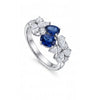 2.07 CT Sapphire Pear and Oval Cut Floral Diamond Ring