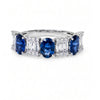 2.19 CT Sapphire Oval Cut and Baguette & Round Cut Diamond Ring
