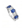 2.19 CT Sapphire Oval Cut and Baguette & Round Cut Diamond Ring
