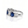 2.19 CT Sapphire Oval Cut and Baguette & Round Cut Diamond Ring