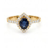 1.14 CT Sapphire Oval Cut and Round Cut Diamond Ring