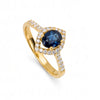 1.14 CT Sapphire Oval Cut and Round Cut Diamond Ring