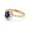 1.14 CT Sapphire Oval Cut and Round Cut Diamond Ring