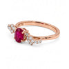 0.71 CT Ruby Oval Cut and Round Cut Diamond Ring