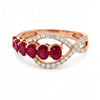 1.42 CT Ruby Oval Cut and Round Cut Diamond Rings