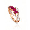 1.42 CT Ruby Oval Cut and Round Cut Diamond Rings