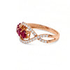 1.42 CT Ruby Oval Cut and Round Cut Diamond Rings
