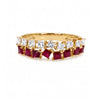 0.99 CT Ruby Princess Cut Multi Row Diamond Ring
