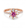 0.94 CT Ruby Oval Cut Diamond Cluster Ring