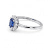 0.72 CT Sapphire Oval Cut and Round Cut Diamond Halo Ring