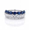 2.67 CT Sapphire Oval Cut and Round Cut Multi Row Diamond Ring