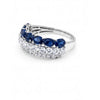 2.67 CT Sapphire Oval Cut and Round Cut Multi Row Diamond Ring