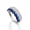 2.67 CT Sapphire Oval Cut and Round Cut Multi Row Diamond Ring