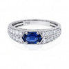 0.92 CT Sapphire Oval Cut and Round Cut Diamond Ring