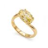 4.03 CT Oval East-West Solitaire Yellow Lab Diamond Ring