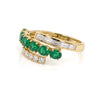 1.54 CT Emerald Oval Cut Diamond Bypass Ring