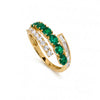 1.54 CT Emerald Oval Cut Diamond Bypass Ring