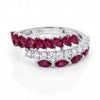 1.59 CT Ruby Marquise Cut and Round Cut Diamond Ring