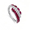 1.59 CT Ruby Marquise Cut and Round Cut Diamond Ring