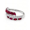 1.59 CT Ruby Marquise Cut and Round Cut Diamond Ring