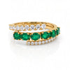 1.45 CT Emerald Oval Cut and Round Cut Spiral Diamond Ring
