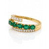 1.45 CT Emerald Oval Cut and Round Cut Spiral Diamond Ring