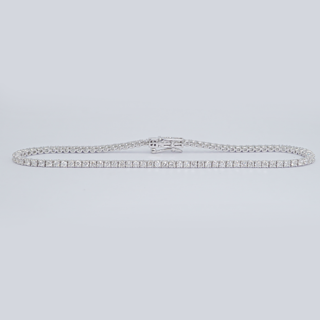 Round Diamond Tennis Bracelet in 18K White Gold