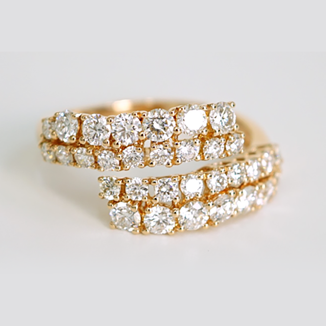Round Diamond Three-Stone Ring in 18K Rose Gold